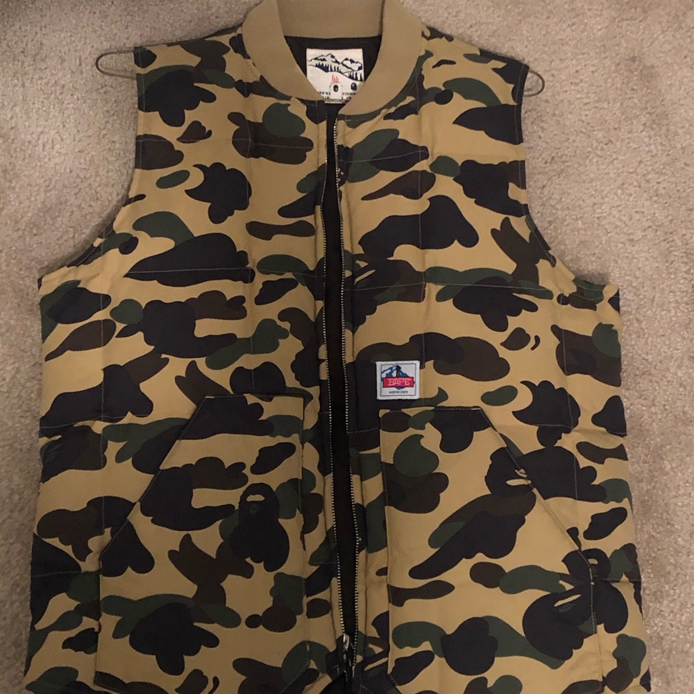 Bape yellow camo vest